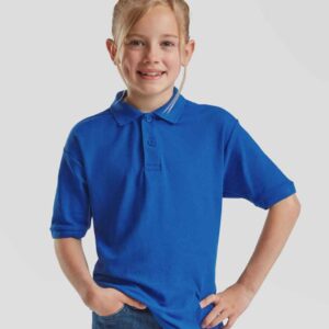 Fruit of the Loom Kids Poly/Cotton Piqué Polo Shirt | Royal Blue