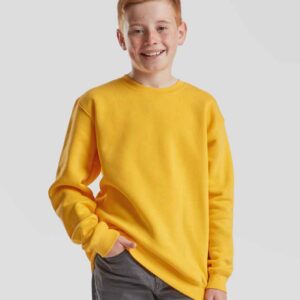 Fruit of the Loom Kids Premium Drop Shoulder Sweatshirt | Sunflower