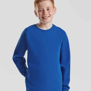 Fruit of the Loom Kids Premium Raglan Sweatshirt | Royal Blue