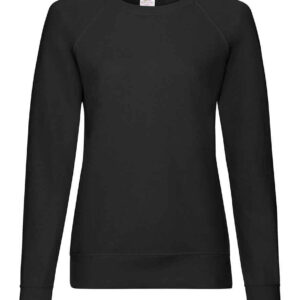Fruit of the Loom Lady Fit Lightweight Raglan Sweatshirt | Black