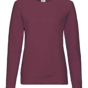 Fruit of the Loom Lady Fit Lightweight Raglan Sweatshirt | Burgundy