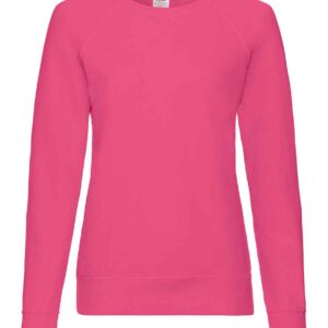 Fruit of the Loom Lady Fit Lightweight Raglan Sweatshirt | Fuchsia