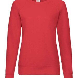 Fruit of the Loom Lady Fit Lightweight Raglan Sweatshirt | Red