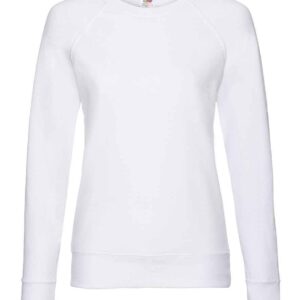 Fruit of the Loom Lady Fit Lightweight Raglan Sweatshirt | White