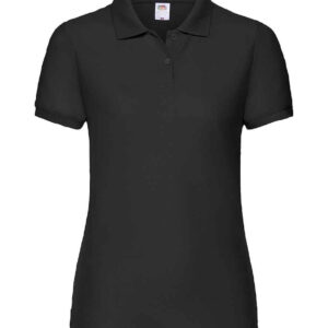 Fruit of the Loom Lady Fit Piqué Polo Shirt | Black