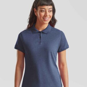 Fruit of the Loom Lady Fit Piqué Polo Shirt | Heather Navy