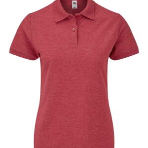 Fruit of the Loom Lady Fit Piqué Polo Shirt | Heather Red
