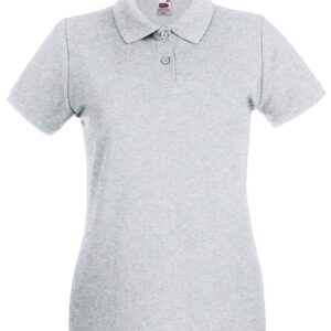 Fruit of the Loom Lady-Fit Premium Cotton Piqué Polo Shirt | Heather Grey