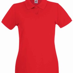 Fruit of the Loom Lady-Fit Premium Cotton Piqué Polo Shirt | Red