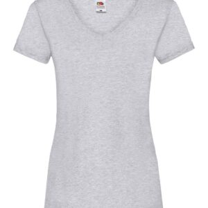Fruit of the Loom Lady Fit Value V Neck T-Shirt | Heather Grey