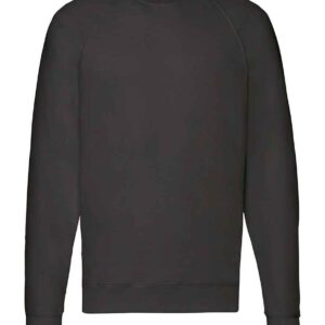 Fruit of the Loom Lightweight Raglan Sweatshirt | Black