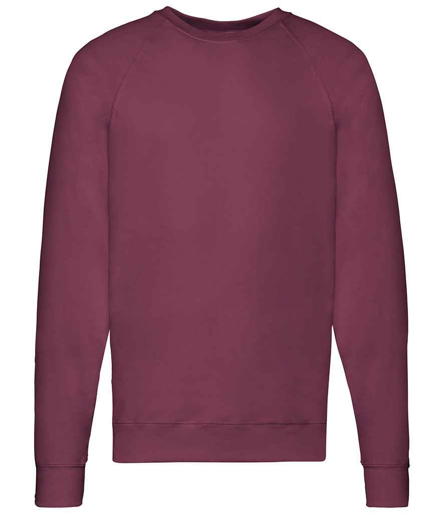Fruit of the Loom Lightweight Raglan Sweatshirt | Burgundy