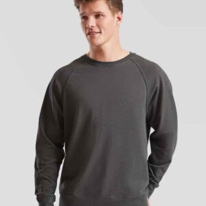 Fruit of the Loom Lightweight Raglan Sweatshirt | Light Graphite