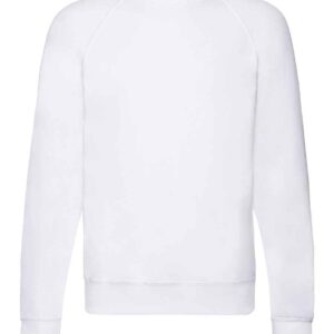 Fruit of the Loom Lightweight Raglan Sweatshirt | White