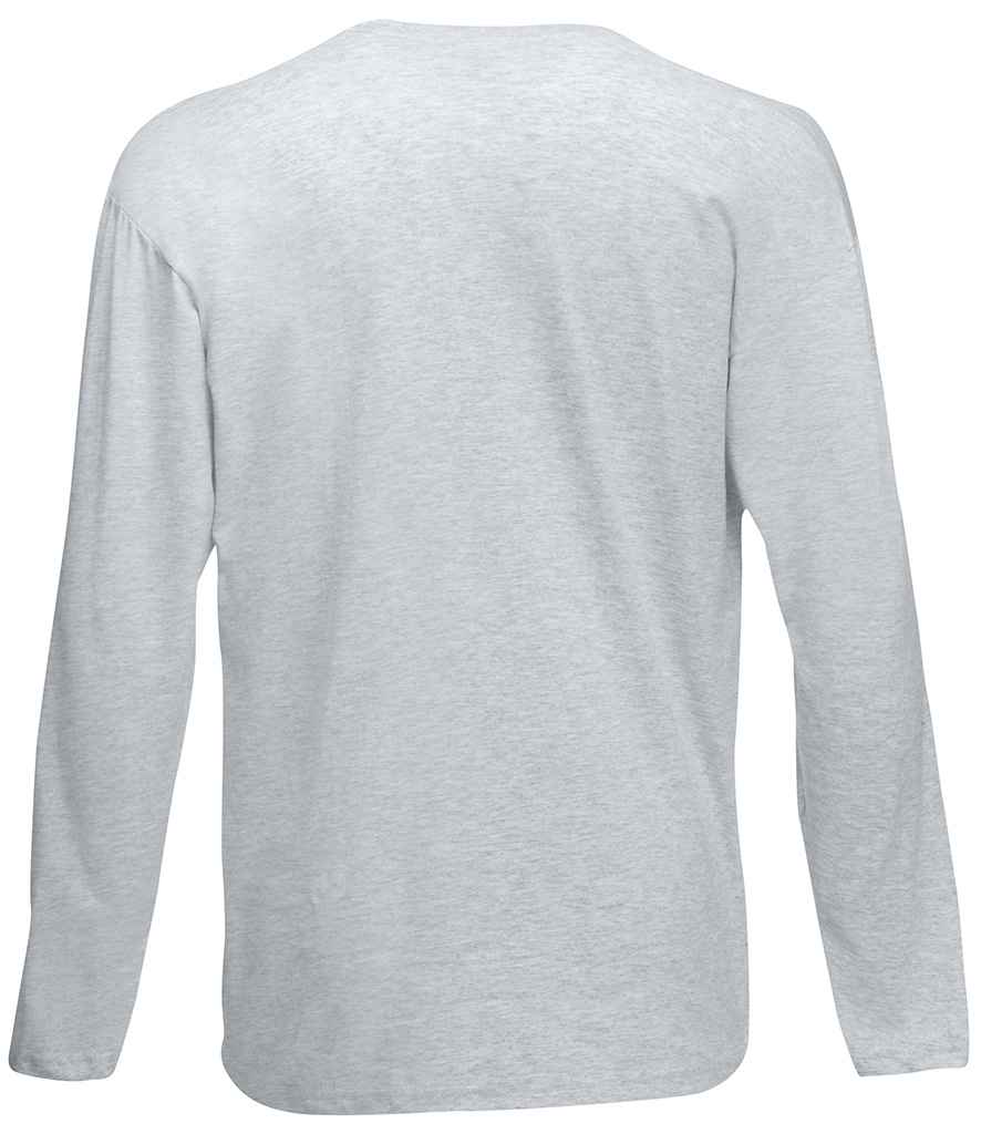 Fruit of the Loom Long Sleeve Value T-Shirt | Heather Grey - Image 2