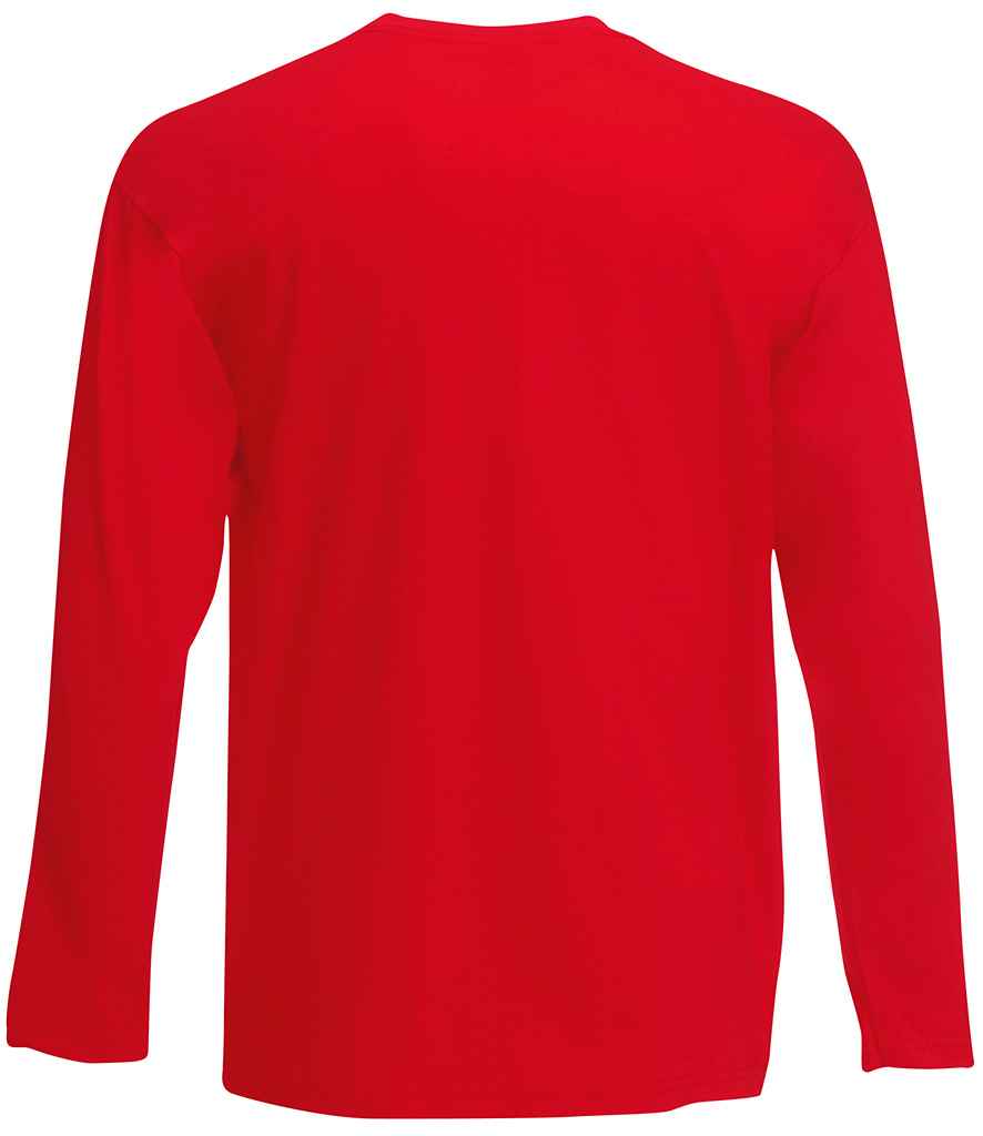 Fruit of the Loom Long Sleeve Value T-Shirt | Red - Image 2