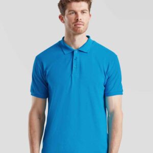 Fruit of the Loom Premium Cotton Piqué Polo Shirt | Azure