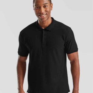 Fruit of the Loom Premium Cotton Piqué Polo Shirt | Black