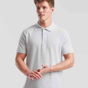 Fruit of the Loom Premium Cotton Piqué Polo Shirt | Heather Grey