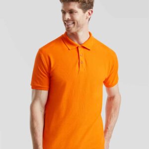 Fruit of the Loom Premium Cotton Piqué Polo Shirt | Orange