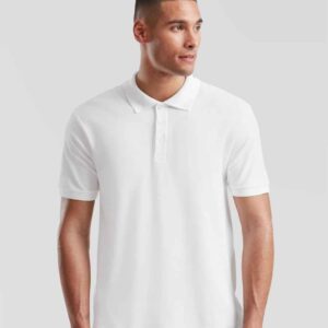 Fruit of the Loom Premium Cotton Piqué Polo Shirt | White