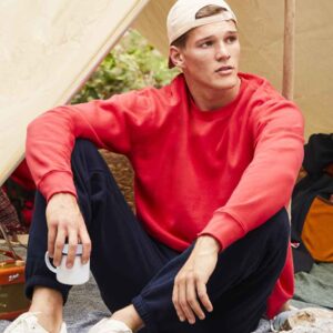 Fruit of the Loom Premium Drop Shoulder Sweatshirt | Red