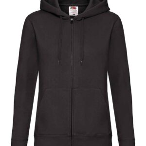 Fruit of the Loom Premium Lady Fit Zip Hooded Jacket | Black