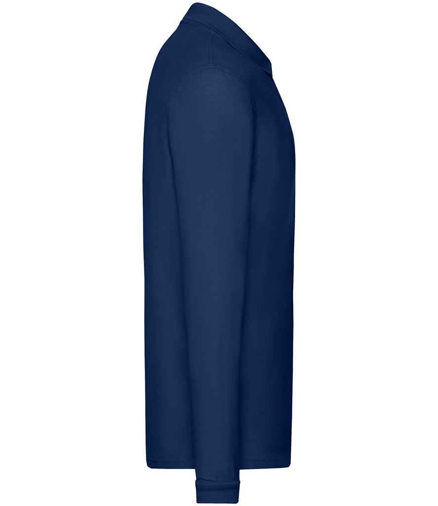 Fruit of the Loom Premium Long Sleeve Cotton Piqué Polo Shirt | Navy - Image 3
