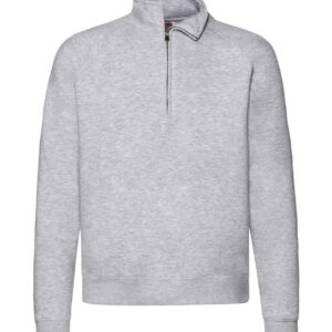 Fruit of the Loom Premium Zip Neck Sweatshirt | Heather Grey