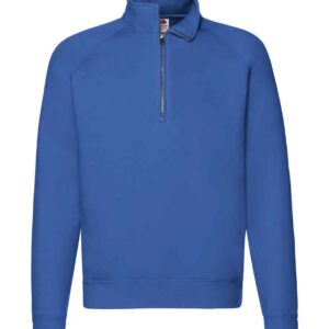 Fruit of the Loom Premium Zip Neck Sweatshirt | Royal Blue