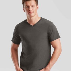 Fruit of the Loom V Neck Value T-Shirt | Light Graphite