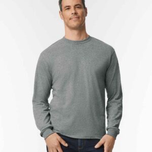 Gildan Hammer Heavyweight Long Sleeve T-Shirt | Graphite Heather