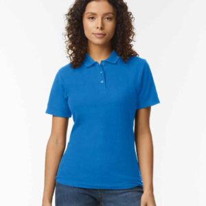 Gildan Ladies SoftStyle® Double Piqué Polo Shirt | Royal Blue