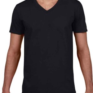 Gildan SoftStyle® V Neck T-Shirt | Black