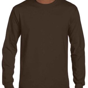 Gildan Ultra Cotton™ Long Sleeve T-Shirt | Dark Chocolate