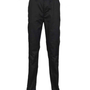 Henbury 65/35 Flat Fronted Chino Trousers | Black