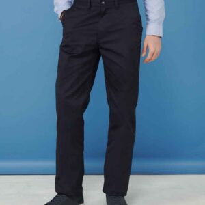 Henbury 65/35 Flat Fronted Chino Trousers | Navy