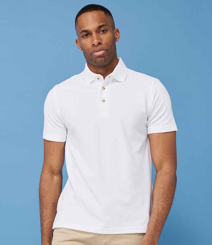 Henbury Classic Heavy Cotton Piqué Polo Shirt | White - Image 2