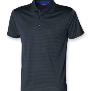 Henbury Coolplus® Textured Stripe Piqué Polo Shirt | Bright Navy