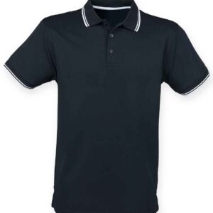 Henbury Coolplus® Tipped Polo Shirt | Navy/White