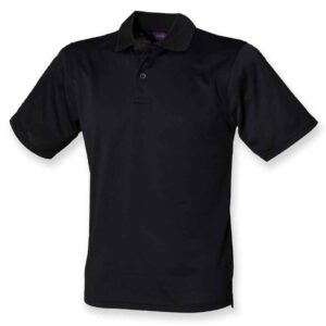 Henbury Coolplus® Wicking Piqué Polo Shirt | Black