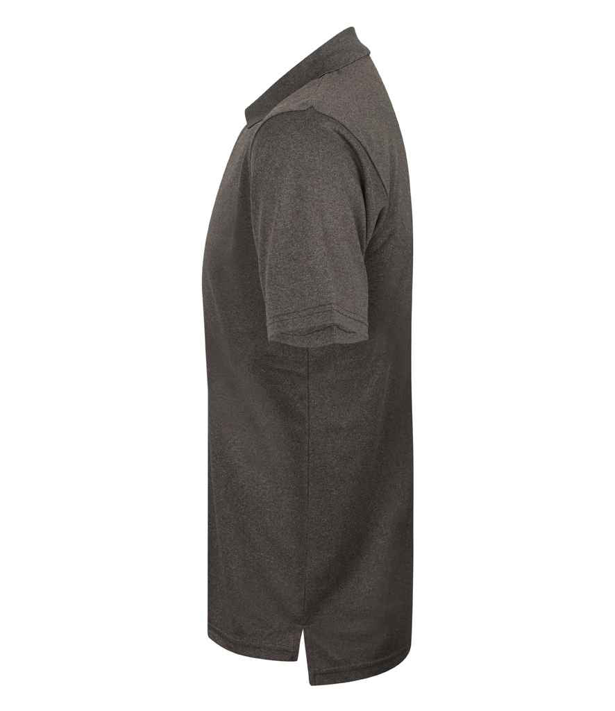 Henbury Coolplus® Wicking Piqué Polo Shirt | Heather Charcoal - Image 3