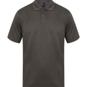 Henbury Coolplus® Wicking Piqué Polo Shirt | Heather Charcoal