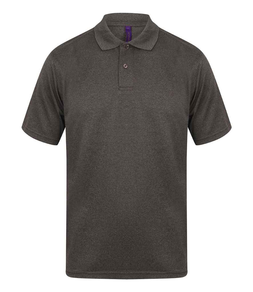 Henbury Coolplus® Wicking Piqué Polo Shirt | Heather Charcoal
