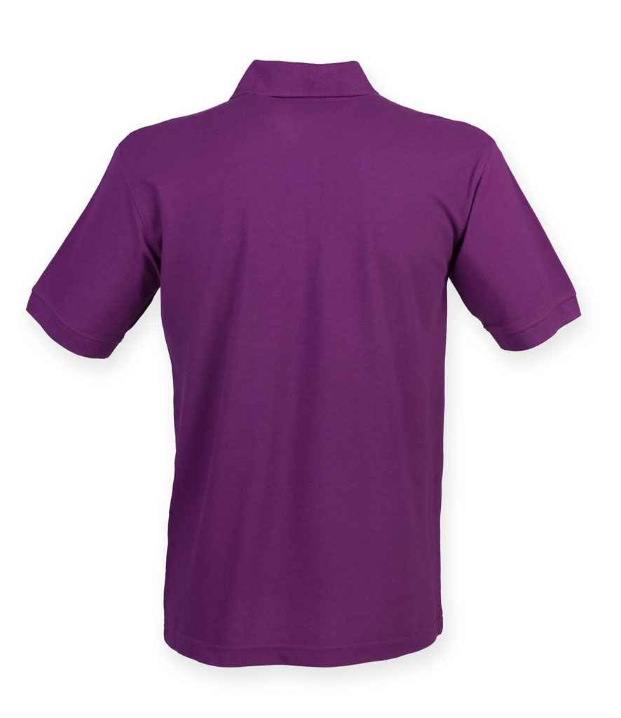 Henbury Heavy Poly/Cotton Piqué Polo Shirt | Magenta - Image 2