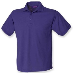 Henbury Heavy Poly/Cotton Piqué Polo Shirt | Purple