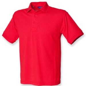 Henbury Heavy Poly/Cotton Piqué Polo Shirt | Red