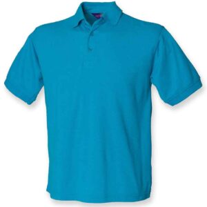 Henbury Heavy Poly/Cotton Piqué Polo Shirt | Turquoise Blue