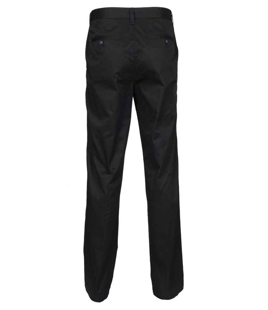 Henbury Ladies 65/35 Flat Fronted Chino Trousers | Black - Image 2