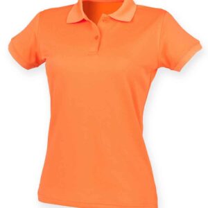 Henbury Ladies Coolplus® Wicking Piqué Polo Shirt | Bright Orange